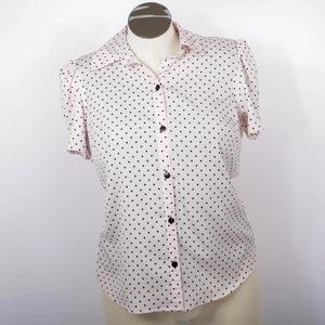 Rebecca Malone Petite XL Pink polka dot blouse